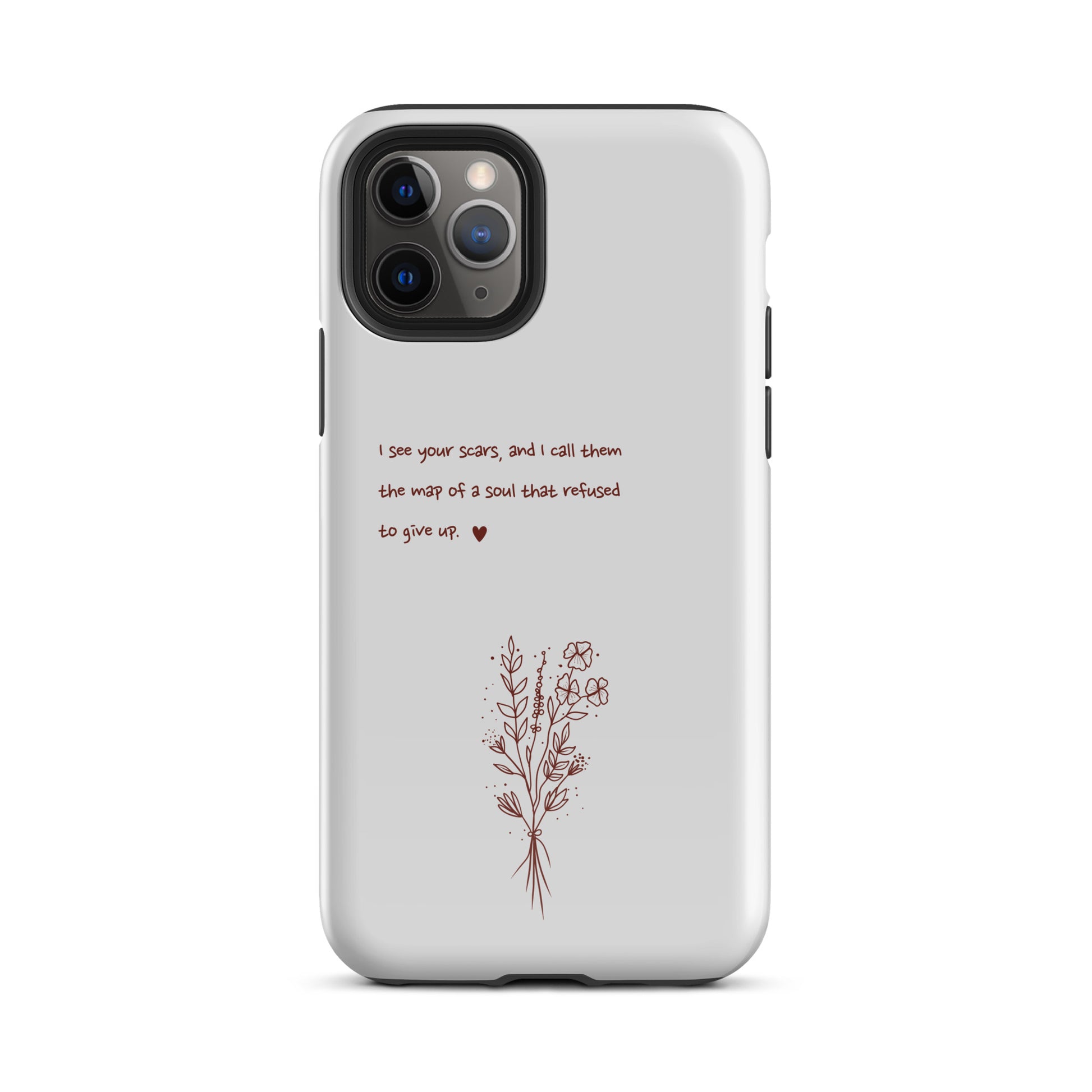 Map of a Soul phone case with poetic quote about scars and resilience