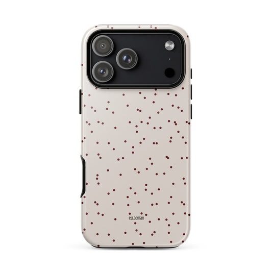 Ellaeman Granite Speckle shockproof case for iPhone 17-15, featuring a modern grey stone texture pattern on a premium dual-layer tough cover.